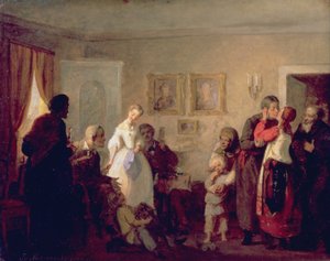 Grattis till de nygifta i en herrgård, 1860