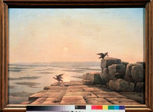 The Nile Floods (Egypten) - Overflow Of The Nile - Målning av Grigori Grigorievich Tchernetsov (Chernetsov) (1802-1865), olja på duk av Grigory Tchernezov