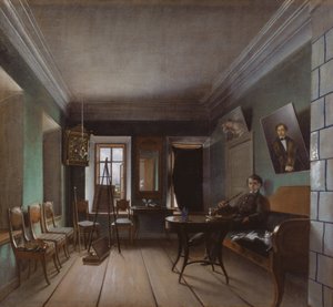 Interiör av Bykovs hus, 1850-tal av Grigory Vasilievich Yurov