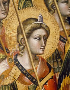 Änglahierarkier, av Guariento di Arpo (aktiv 1338, död 1367 eller 1370), tempera på panel. Detaljer.