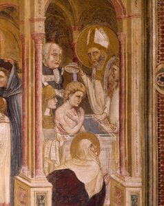 Dop av St Augustine, av Guariento, fresk