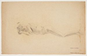 Studie av en gipsavgjutning från Pompeji. Liggande man
