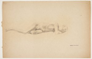 Studie av en gipsavgjutning från Pompeji. Liggande man