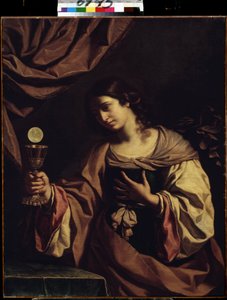 ""Allegorie de la Foi"" (Trons allegori) Målning av Giovanni Francesco Barbieri dit Il Guercino (Le Guerchin) (1591-1666) av Guercino