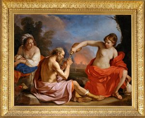 Loth und seine Töchter von Guercino (1591-1666)