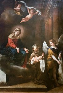 Madonnan med fra Felice da Cantalice, spädbarnet Jesus och en ängel, Guercino
