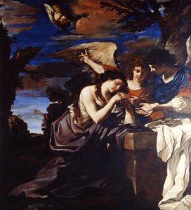 Den ångerfulla Maria Magdalena med två änglar