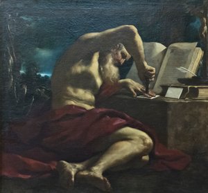 Sankt Lukas av Guercino (1591-1666) (studio)