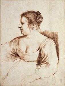 En sittande kvinna, 1640-1649 av Guercino