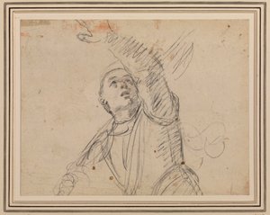 Guercino - En soldat, efter soldaten i An. Carraccis uppståndelse, Maisons-Lafitte, RCIN 902599 av Guercino