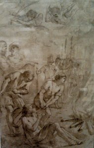 S:t Barnabas martyrdöd. av Guercino