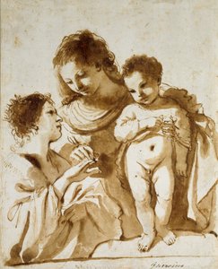 Den heliga Katarinas mystiska äktenskap, 1618-1619 av Guercino