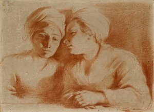 Två kvinnor sittande, mitten av 1600-talet av Guercino