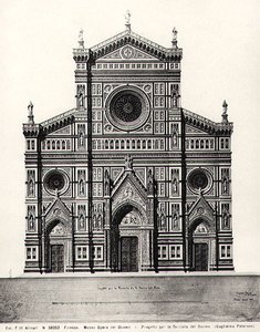 Design för fasaden till Santa Maria del Fiore eller Duomo i Florens av Guglielmo Petersen
