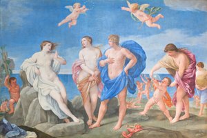 Ariadne och Bacchus (olja på duk) av Guido Reni