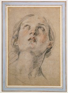 Chef för en kvinna som tittar upp av Guido Reni