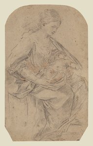 Födelsekyrkan (recto); Turbanprydd kvinna (verso) av Guido Reni