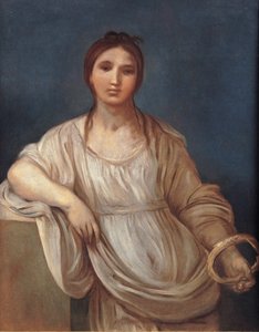 Porträtt av en flicka med krona av Guido Reni