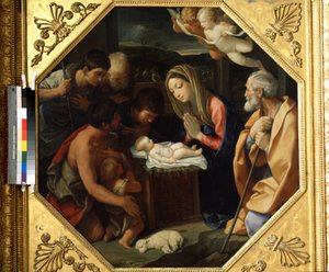 Tillbedjan av Kristusbarnet av Guido Reni