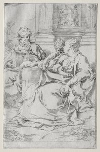 Den heliga familjen. av Guido Reni