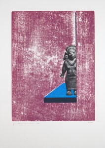Invisible Room Nº1, 2019 (träsnitt och silkscreen) av Guilherme Pontes