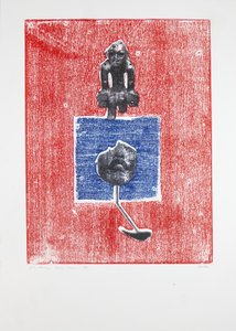 Invisible Room nº3, 2019 (träsnitt och silkscreen) av Guilherme Pontes