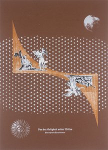 Ofrivillig salighet,Så talade Zarathustra, 2025 (träsnitt och silkscreen) av Guilherme Pontes