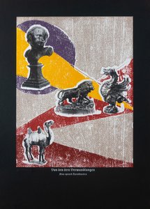 Om de tre metamorfoserna, så talade Zarathustra, 2022 (träsnitt och silkscreen)