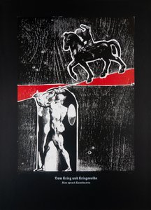 Om krig och krigare (svart), Så talade Zarathustra, 2024 (träsnitt och silkscreen) av Guilherme Pontes