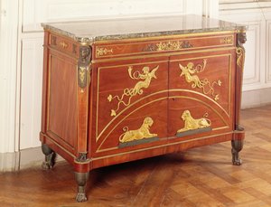 Kommod i salongen Hortense de Beauharnais (1783-1837) (trä, marmor och brons)