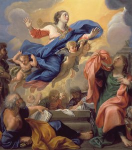 The Assumption of the Virgin olja på duk av Guillaime Courtois