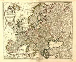 Karta över Europa. LOC 97683588 av Guillaume Delisle