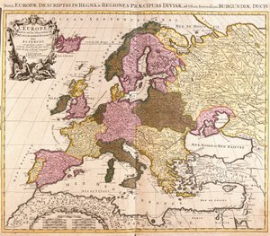 Karta över Europa (etsning av Guillaume Delisle