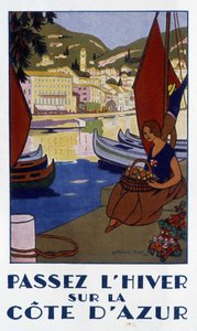 Tillbringa vintern på Franska Rivieran - Reklamaffisch, 1900-talet - av Guillaume Georges Roger
