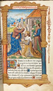 Tryckt timbok (Roms bruk): fol. 65r, David och Samuel av Guillaume Le Rouge