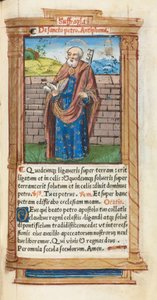 Tryckt timbok (användning i Rom): fol. 99r, S:t Peter av Guillaume Le Rouge