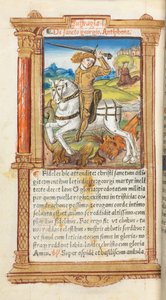 Tryckt timbok Användning av Rom: fol. 103v, St George Slaying the Dragon, 1510.