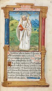Tryckt timbok Användning av Rom: fol. 108r, St. Bernard av Clairvaulx, 1510. av Guillaume Le Rouge