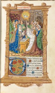 Tryckt timbok Användning av Rom: fol. 58r, pingst, 1510. av Guillaume Le Rouge