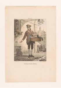 Konditorivaror i Bryssel Bryssel (titel på objekt) Marchand de Gâteau (titel på objekt) Olika kostymer i Förenade kungariket Nederländerna (serietitel) Costumes du peuple de toutes les provinces du royaume des Pays-Bas (se av Guillaume Philidor Van den Burggraaff