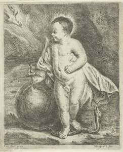 Kristusbarn med jordklot och orm av Guillaume Pierre Mensaert