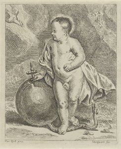 Kristusbarn med jordklot och orm av Guillaume Pierre Mensaert