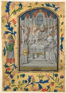 Blad från en timbok: The Visitation, c. 1470-1480.