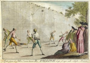 Il Pallone från spel, middagar och årsfester som är utklädda i Toscana och speciellt i Florens, pub. 1790 (handfärgad gravyr)