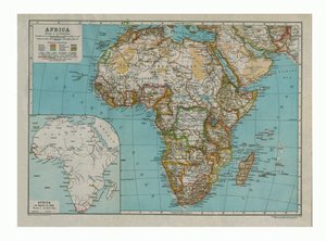 Karta över Afrika, c1910