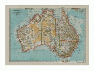 Karta över Australien, c1910
