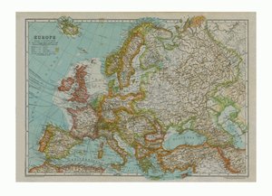 Karta över Europa, c1910