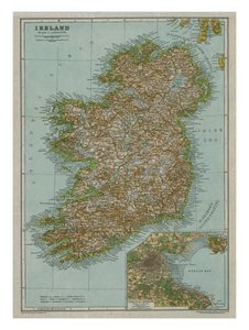 Karta över Irland, c1910