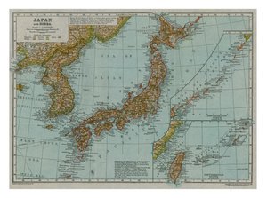Karta över Japan och Korea, c1910