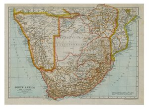 Karta över södra Afrika, c1910